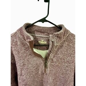 Outdoor Life Fleece 1/4 Zip Pullover Mens Large Burgundy